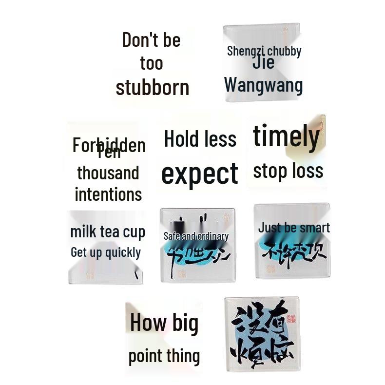 Xiaohongshu Calligraphy 3D Acrylic Refrigerator Magnet - Creative Home Decoration Gift