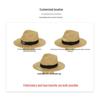 Foldable Wide Brim Raffia Panama Straw Sun Hat with Square Buckle - Breathable, UV Protection for Outdoors