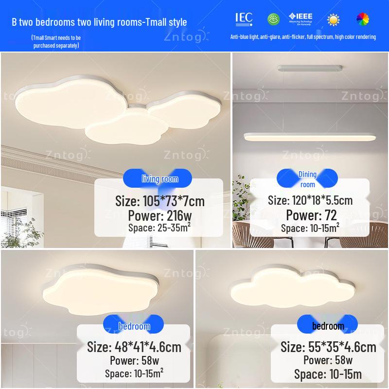 Cream Style Modern Minimalist Full Spectrum Ceiling Light for Eye-Protection In Children's Room and Master Bedroom