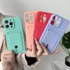 Push Card Bag Slot Holder Wallet Phone Case For iPhone 16 15 14 11 12 13 XS XR Pro Max Plus Mini 7/8 16E Shockproof Soft Matte Silicone Back Cover