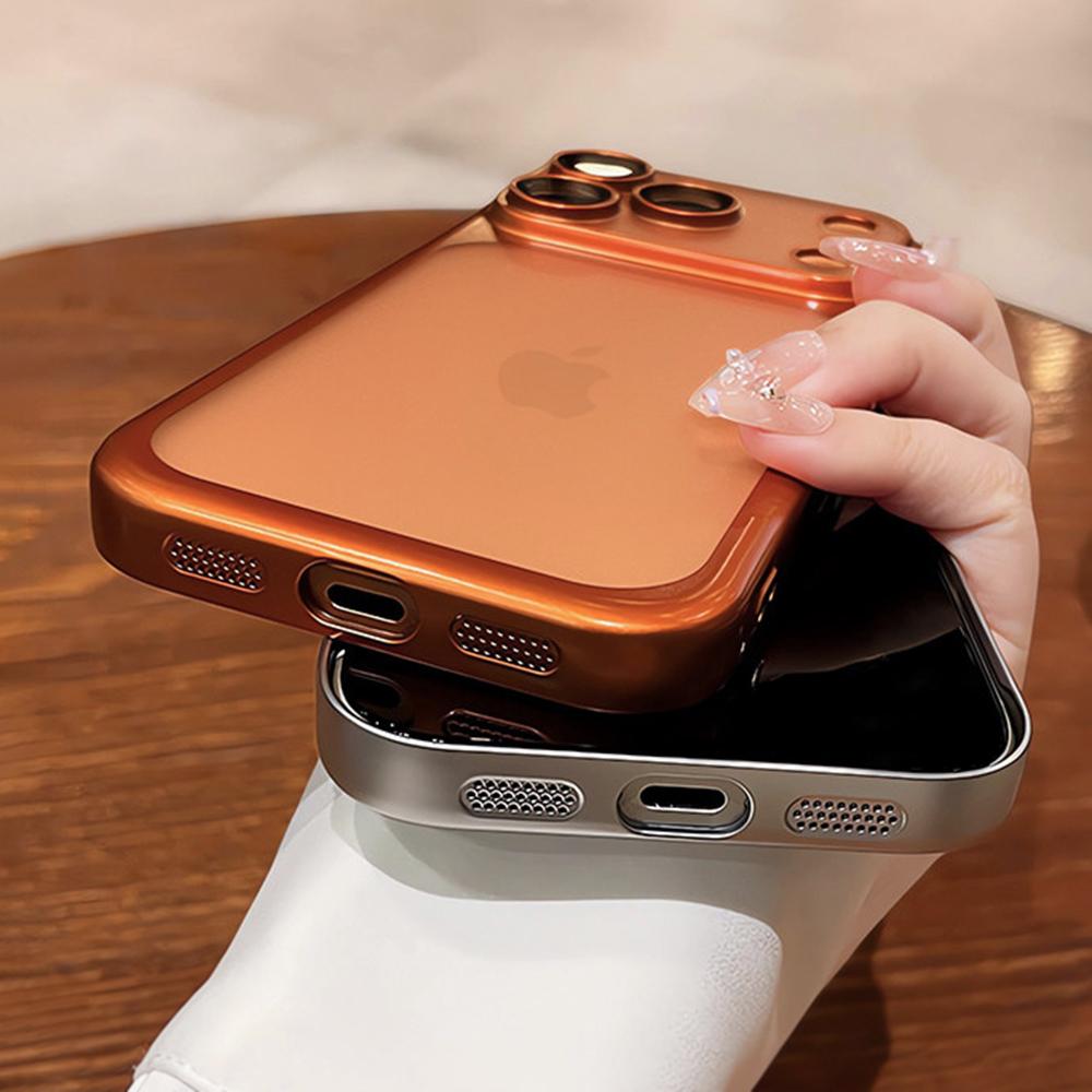Soft Matte Phone Case For iPhone 17 16 15 14 13 12 11 Pro Max Air Plus Electroplated Silicone Bumper Back Cases Cover