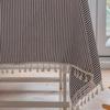 Nordic Fresh Style Imitation Cotton Linen Embroidery Plaid Tablecloth for Coffee and Dining Tables