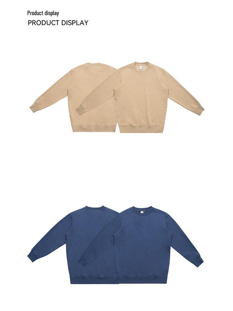 Men's Silver Fox Velvet Warm Round Neck Sweatshirt - Loose, Casual, Plus Velvet, Thickened for Autumn/Winter.