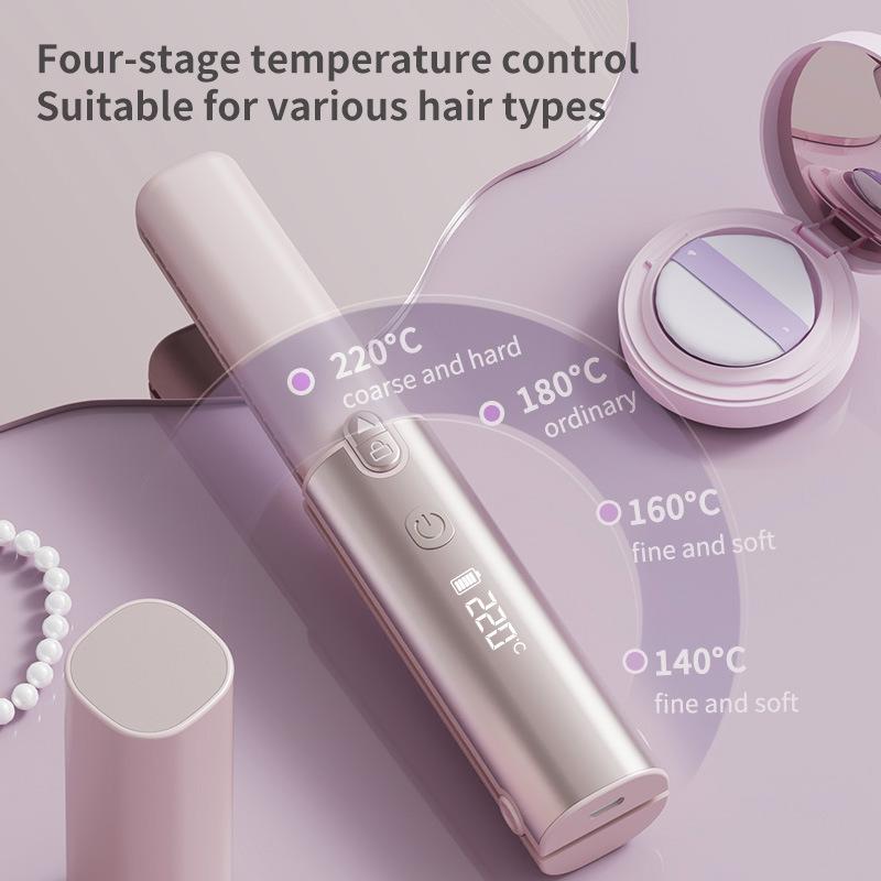 New Wireless Rechargeable Hair Straightener Comb, Portable Anti-Damage Hair Care Styling Brush for Home Travel Use