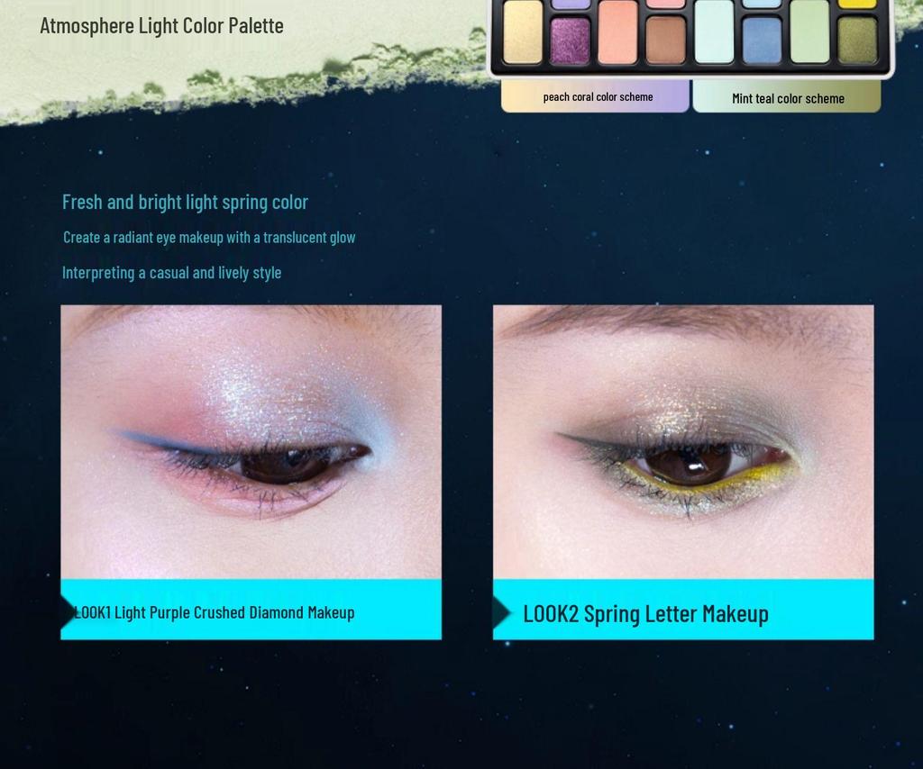 Qianyan 16-Color Earth Tone Eyeshadow Palette: Matte & Shimmer for Daily and Light Makeup. Perfect for Beginners.