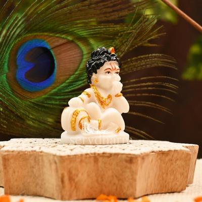 Baby Krishna Bal Gopal Murti Dekoratives Ausstellungsstück für Heimdeko| Ganesh-Idol für Armaturenbrett, Heimtempel, Büroschreibtisch, Pooja-Raum