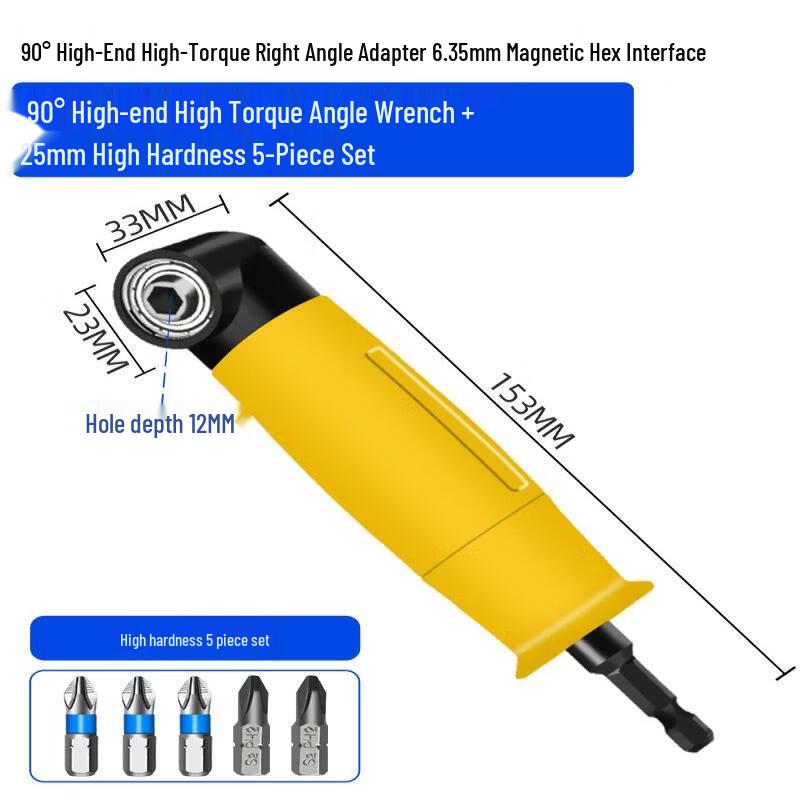 

90-Degree Electric Screwdriver Bit Angle Adapter Set