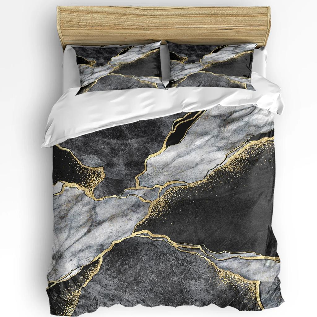 Marble Gradient Pink Duvet Cover With Pillow Case Custom 3pcs Bedding Set Quilt Cover Double Bed Home Textile