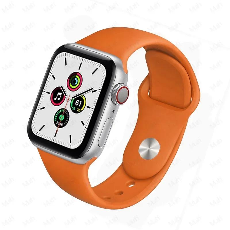 Silicone Strap For Apple Watch Band 44mm 40mm 45mm 42-38-41mm original 1:1 bracelet iwatch series 8 7 se 3 4 5 6 9 ultra 2 49mm