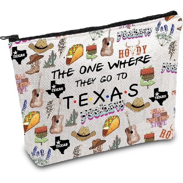 FOTAP Texas Trip Makeup Bag The Lone Star State Gift Texas Souvenir Gift Texas Travel Bag Texas Housewarming Gift Texas Vocation Gifts (Texas) Texas