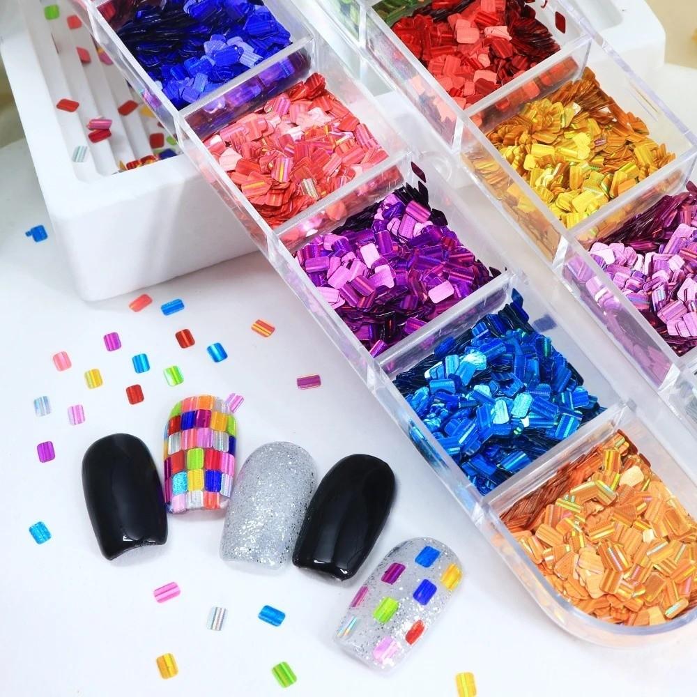 12-Grid Nail Art Sequins Laser Shiny Nail Decoration Accessories DIY Decoration