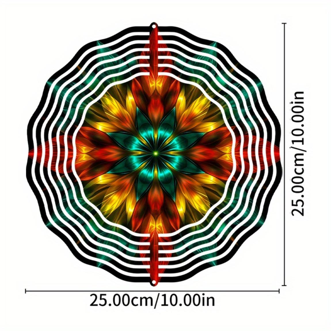 

Металлический спиннер-мандала 10 дюймов с вращающимся на 360 градусов крючком для украшения сада, балкона, двора, улицы, подарок на День благодарения, Рождество 01A