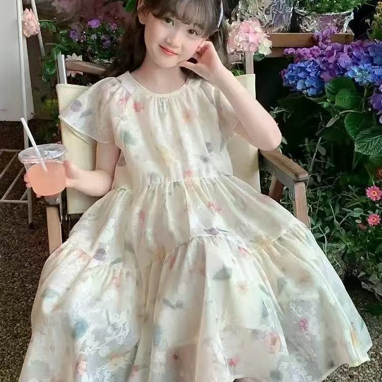 

Платья для девочек Летняя одежда Детская одежда Платья принцессы с цветочным принтом для девочек Детские летние платья 160
