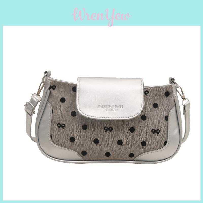 Pu Dot Pattern Crossbody Bag With Zipper Closure And Mobile Pocket For Daily Use