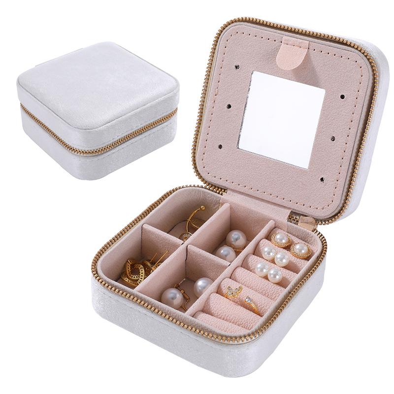 New portable velvet jewelry box, travel jewelry ring necklace, earrings, earrings, jewelry storage box wholesale