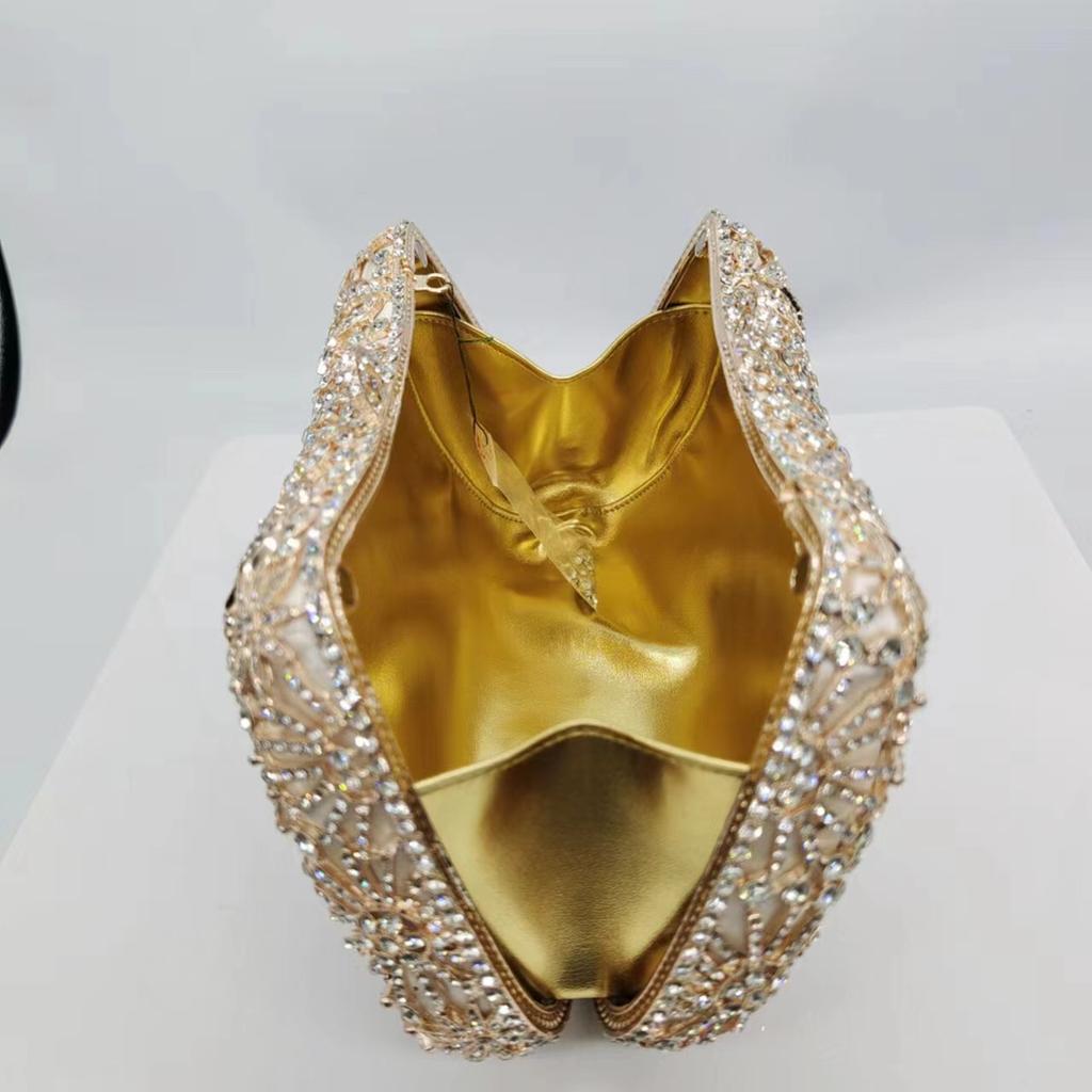 WHTUOHENG Bolso de Noche de Cristal Plateado Carteras de Diamantes Rhinestone Mujeres Carteras de Rhinestone Bolsos de Boda y Baile de Fin de Curso Bolso de Mano para Cena