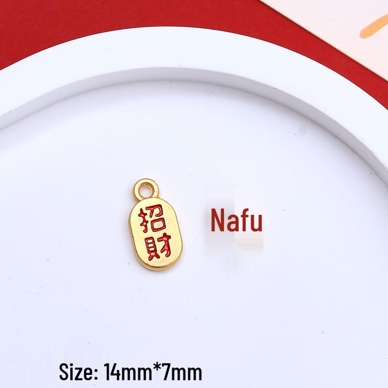 Chinese Style Wealth & Treasures Pendant: Alloy Enamel DIY for Bracelets & Necklaces - New Year Gift