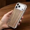 Luxury For iPhone 17 16 15 Pro Max Alloy Solid Wood Back Panel Hybrid Phone Case For Magsafe Wireless Charging Aluminum Alloy Cover