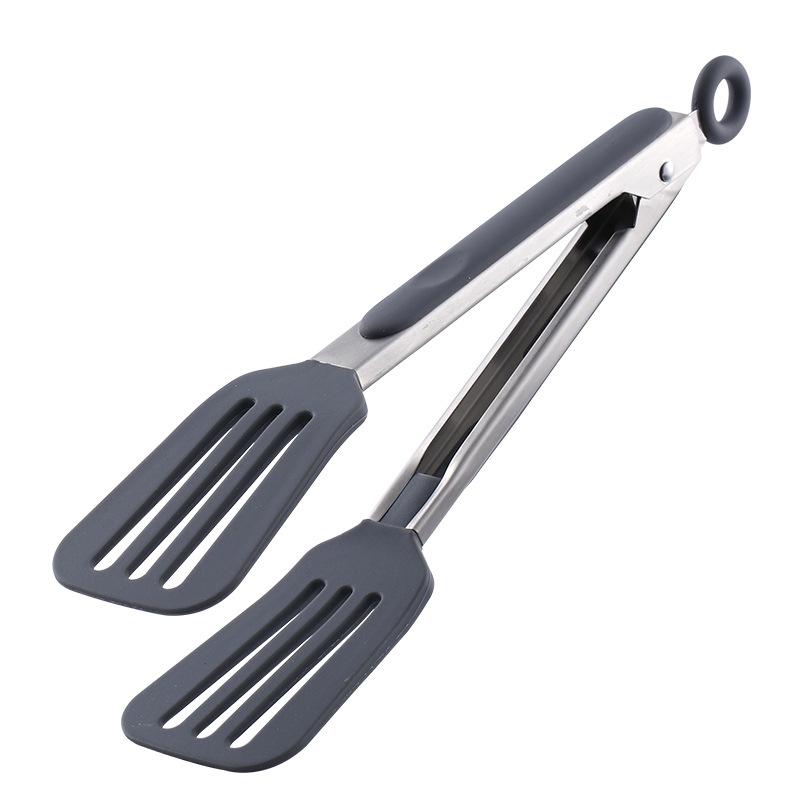 Silicone Anti-Scald Barbecue Clip Food Tongs Pastry Grill Meat Clamp Stainless Steel Non-Stick Utensils Kitchen Accessories