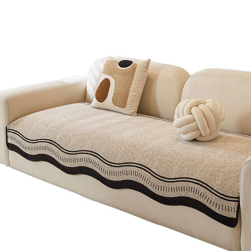 Premium Sofa Cushion Universal In All Seasons  New Straight-Row Special-Shaped One-Piece Fixed Non-Slip Leather Sofa Cover