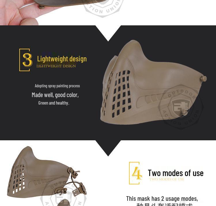 Dual-Mode Tactical Protective Mask for Outdoor Wargames