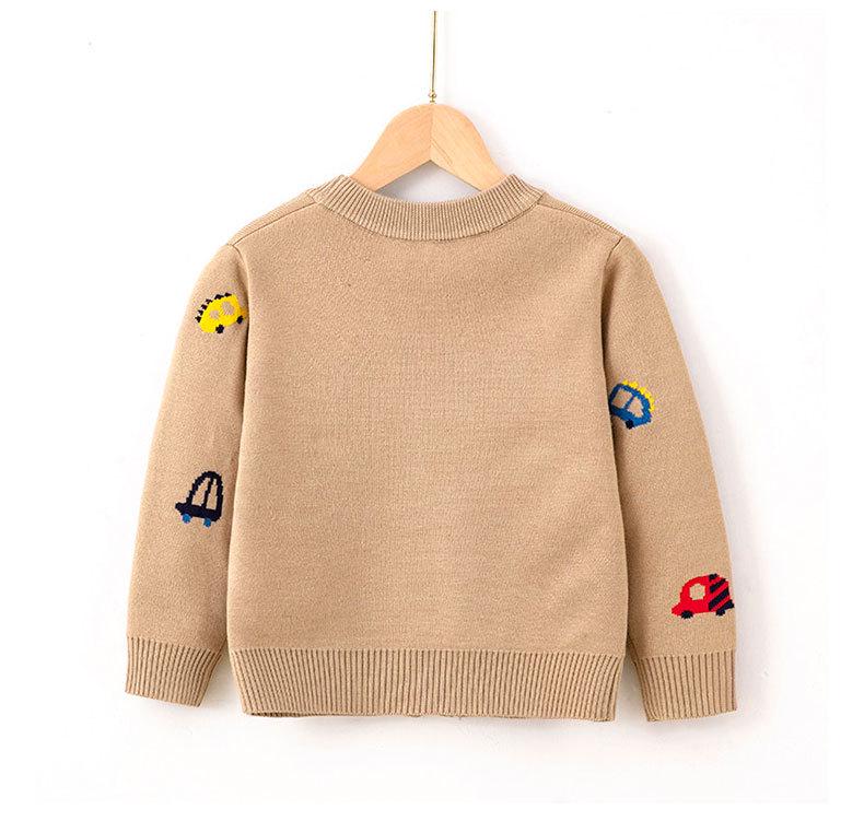 New Spring-Fall Cartoon Car Boys' Knit Sweater Cardigan