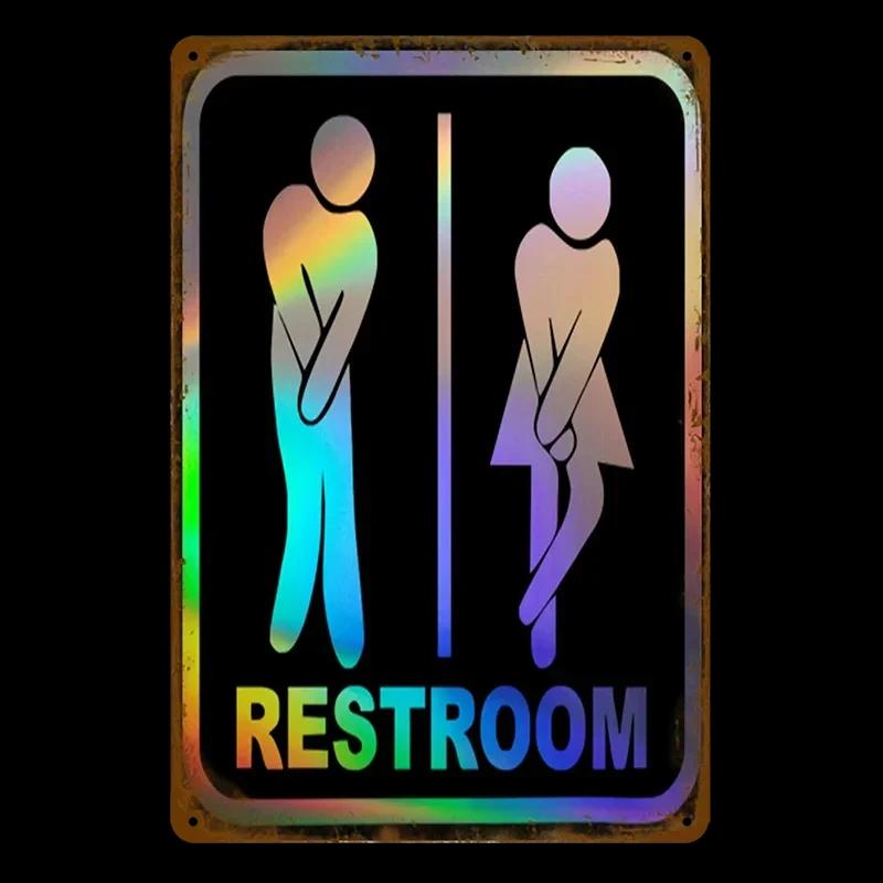 Vintage Funny WC Metal Sign Plaque - Lavatory Toilettes Design - Wall Art Perfect for Bar Club Bathroom Restroom Decoration