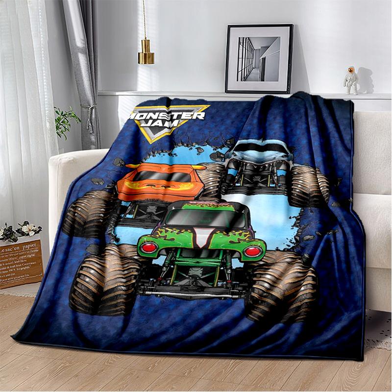 M-Monster Jam Grave Digger Truck Sofa Blanket Lightweight Warm Insulation Blanket Bed Office Car Knee padsThrow Blanket