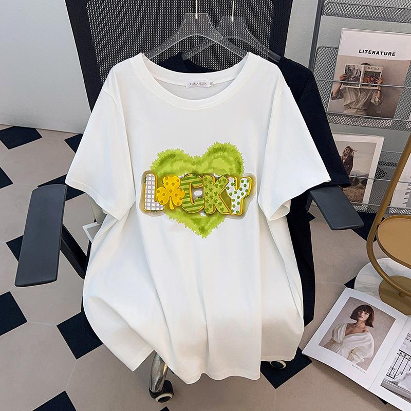 

Women s Plus Size Loose-Fit Mid-Length Round Neck Short-Sleeve T-Shirt 6XL чорний