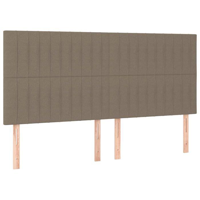 Tête de lit - Classique - Taupe - Hauteur réglable - Pieds en bois robustes