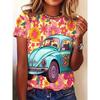 2026 Sommer Rundhals Damen T-Shirt Mode 3D Hawaiianischer Papagei Vogel Druck Kurzarm Cartoon Lässig