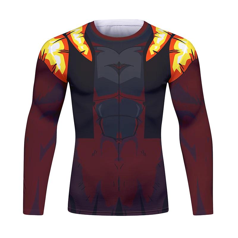 Fight Rashguard Men's Sports T-shirt Tops Fitness Printed Sublimation Boxing MMA Compression Tights Long Sleeve T-Shirts