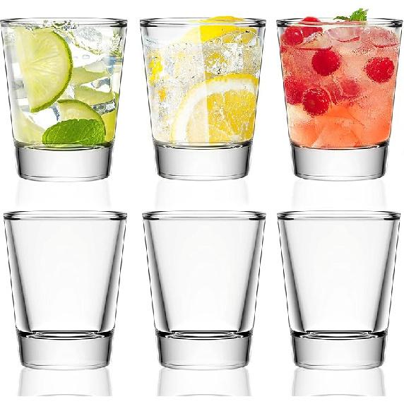6 Pack Shot Glasses Set with Heavy Base, 1.6 oz Clear Shot Glasses Bulk, Small Whiskey Shot Glass for Vodka, Whiskey, Tequila, Espressos, Spirits & чистый