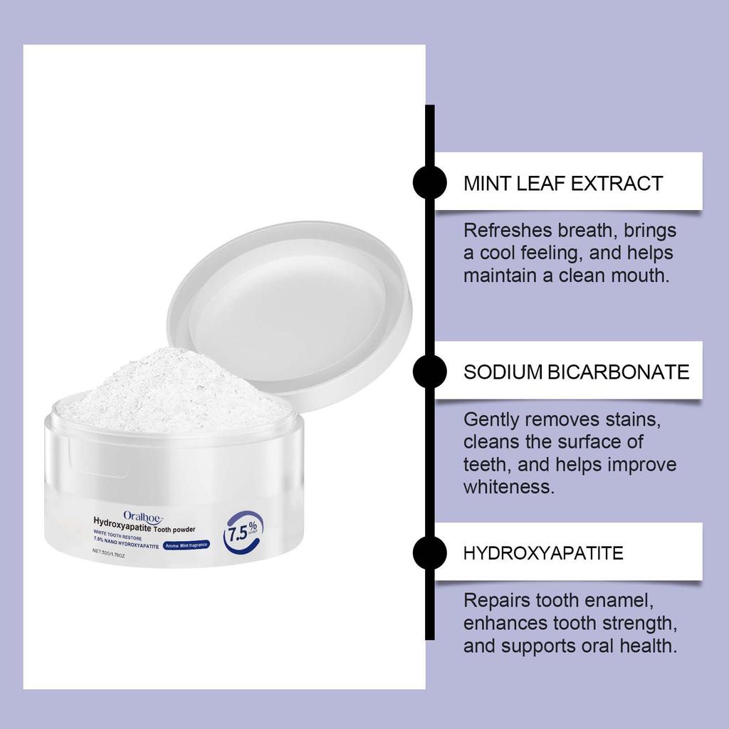 Teeth Whitening Powder, Gentle Clean Dental Care, Remove Stains, Fresh Breath, Protect Gums, Natural Formula