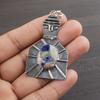 Natural Sodalite Gemstone 925 Sterling Silver Jewelry Designer Pendant 2.2" AJP-1973