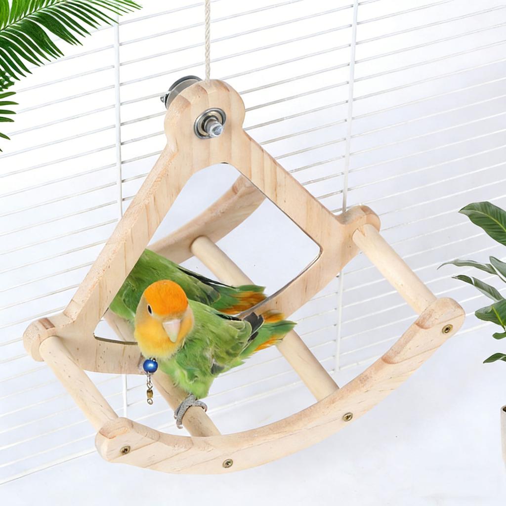 Bird Cage Perch Fun Chewing Swing Toy Smooth For Parakeets Cockatiels And Pet Birds Cage Enrichment