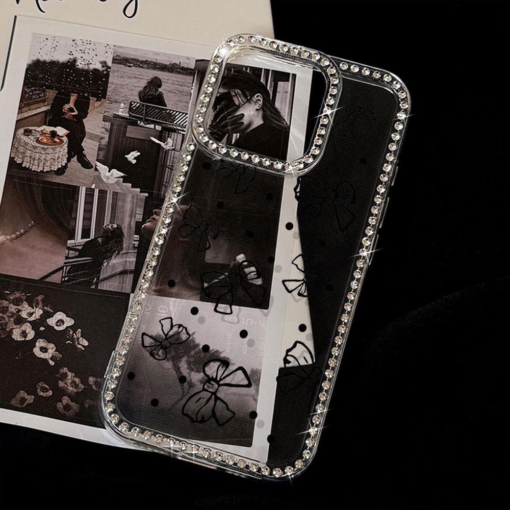 Bracelet Chain Phone Case For iPhone 17 16 15 13 14 for 17Air 17 12 14 16 Pro 17 14 16 Pro Max Sparking Diamond Cute Pattern Hard Cover With Lanyard