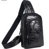 Crocodile Patterned Men's Chest Bag Made Of Genuine Leather Crossbody Cowhide With Claws Trendy Single Shoulder
