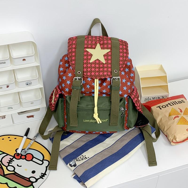 Нишевый дизайн школьная сумка женская студентка колледжа японская пэчворк звезда дорожный рюкзак большая вместимость рюкзак для ученика средней школы