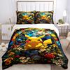 3pc Pikachu StainedGlass Bedding Set Guest Room Bedroom Decor Christmas Halloween Decor Birthday and Holiday Gifts- All Seasons 3pcs Quilt 053