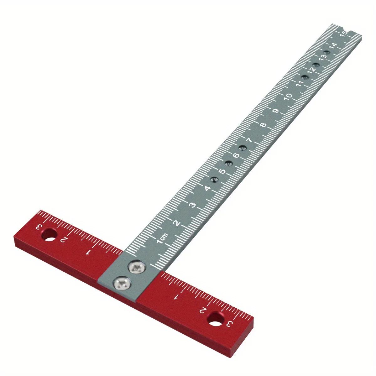 

T-Ruler Precision Marking Aluminum Alloy Woodworking Scribe Marking Gauge Crossed-out Hole Scribing Ruler Measuring Tool