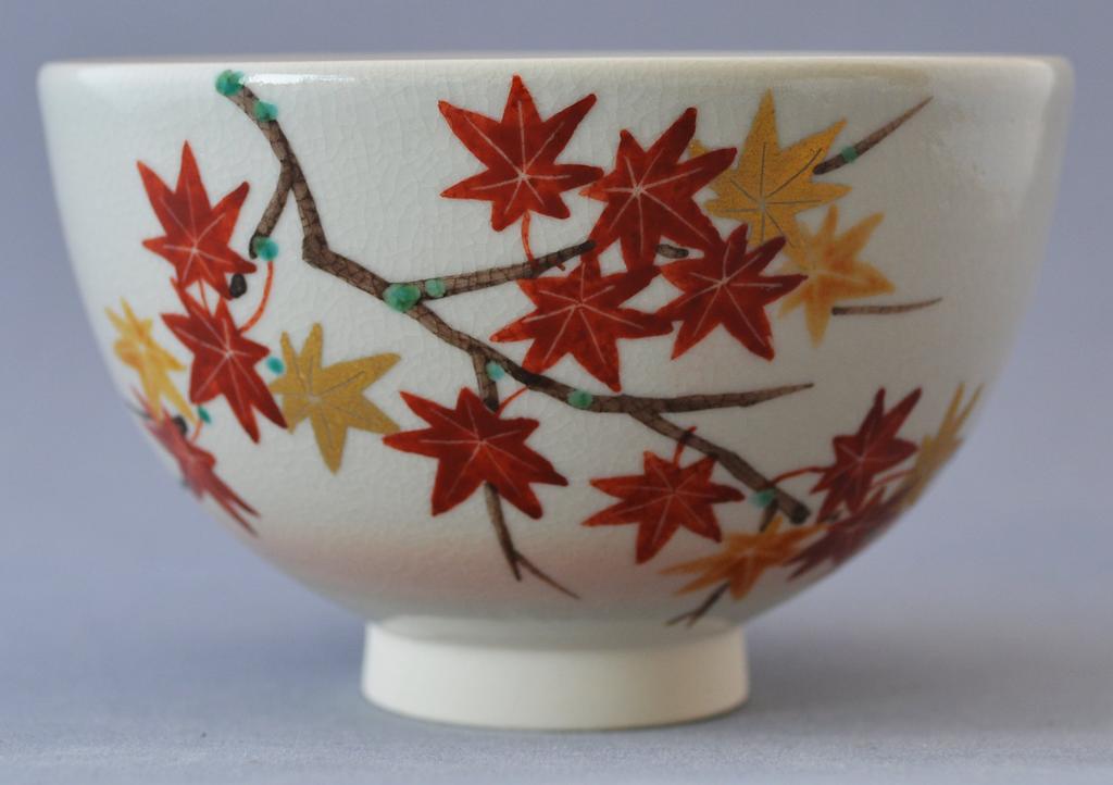 Shoho Matcha Bowl Autumn Leaves Kyo-yaki Kiyomizu-yaki K2-3