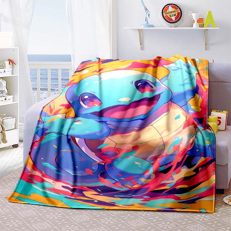 Pokem-Squirtles Decorative Blanket School Bedroom Decoration Fluffy Soft Blankets for Bed Bedspread the Sofa Throw Warm Winter89