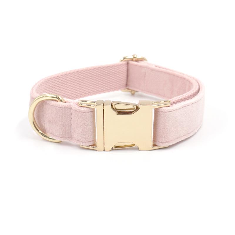Goldene Schnalle Rosa Flausch Hundehalsband und Leine Set