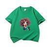 Kids Cotton T Shirt Surprised Colorful Hair Girl And Black Cat Print Crew Neck Short Sleeve Tee Casual Boys Girls Summer Tops
