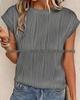2025 Women's Round Neck Textured Short Sleeve T-shirt - European & American Style