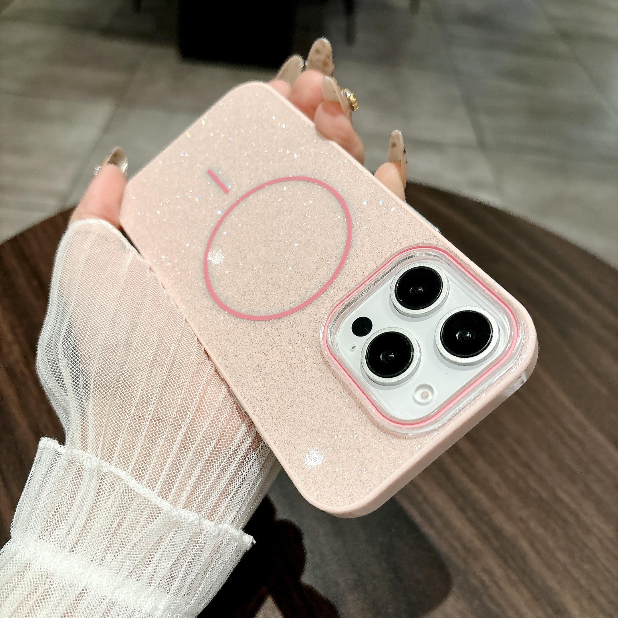 

Luxury Bling Glitter Magsafe Magnetic Case For iPhone 16 Pro Max 15 14 13 12 11 Plus Wireless Charge Shockproof Back Cover For iPhone 14 Pro