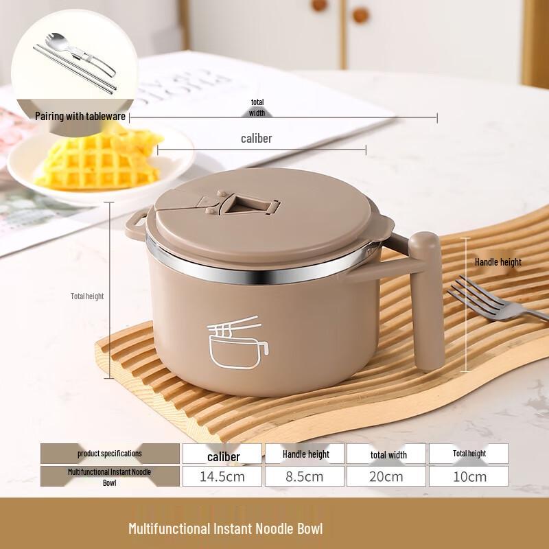 Microwaveable 304 Stainless Steel Insulated Noodle Bowl Set
