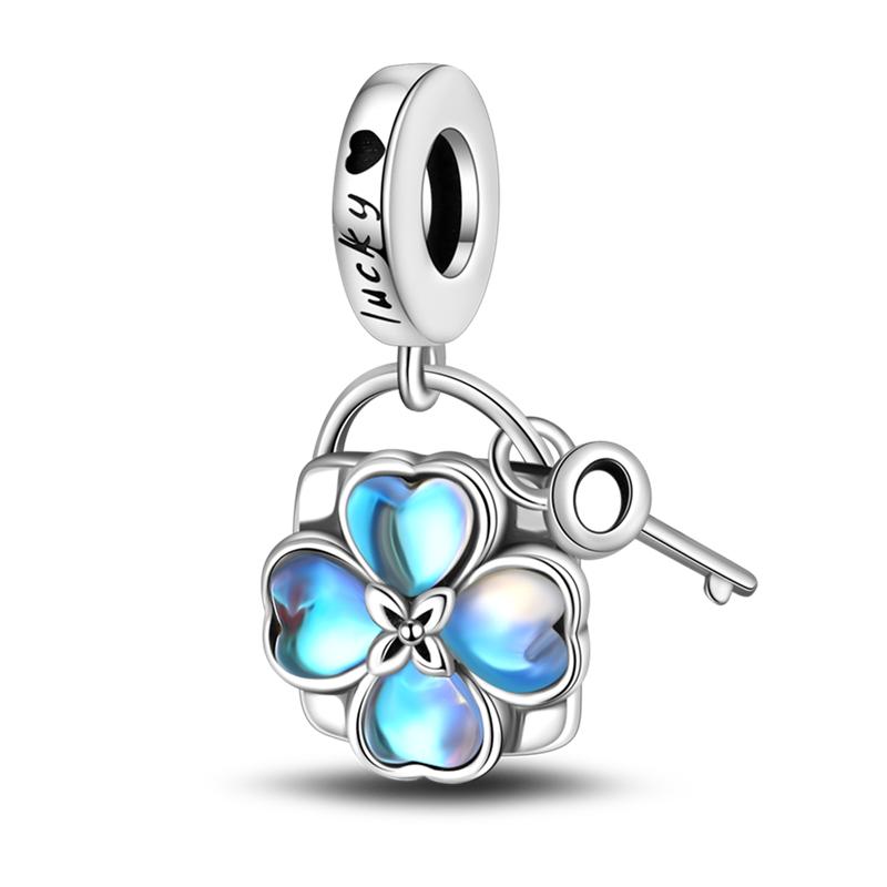 Real Metal Inlaid Zirconium Charms Beads Snowflake Butterflies Pendant Clasp Original Accessories Bracelets Make your own Accessory Elegant Fashion