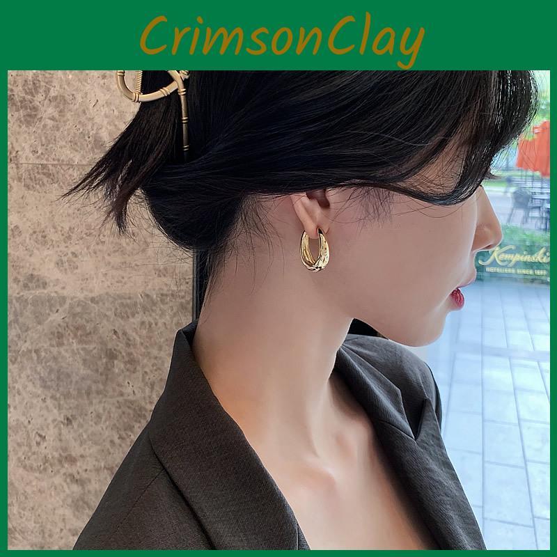 Amerikanischer Chic Europäischer Stil Ovale Ohrringe Für Frauen Vergoldete Legierung Statement Mode